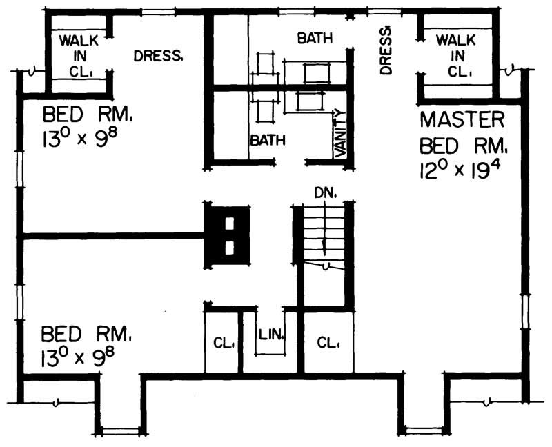 Floor Plan Second Story of Plan #137-1720