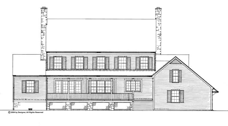 Home Plan Rear Elevation of this 3-Bedroom,3412 Sq Ft Plan -137-1722