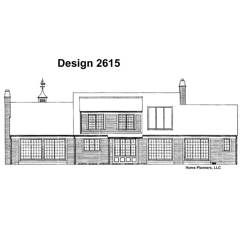 Home Plan Rear Elevation of this 4-Bedroom,3115 Sq Ft Plan -137-1725