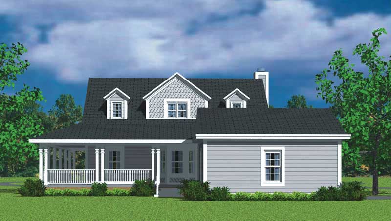 Home Plan Rear Elevation of this 3-Bedroom,1673 Sq Ft Plan -137-1726