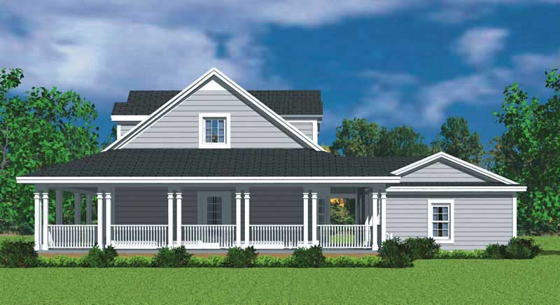 Home Plan Left Elevation of this 3-Bedroom,1673 Sq Ft Plan -137-1726
