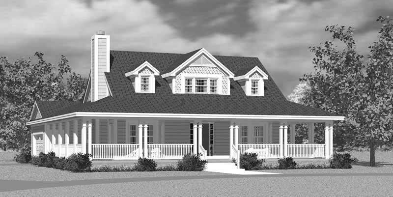 Home Plan Front Elevation of this 3-Bedroom,1673 Sq Ft Plan -137-1726