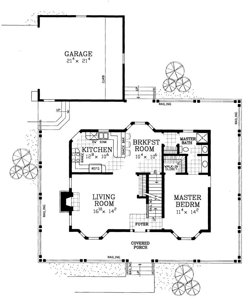 Floor Plan First Story of Country Plan #137-1726