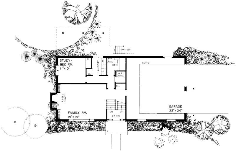 Floor Plan Basement of Contemporary Plan #137-1728