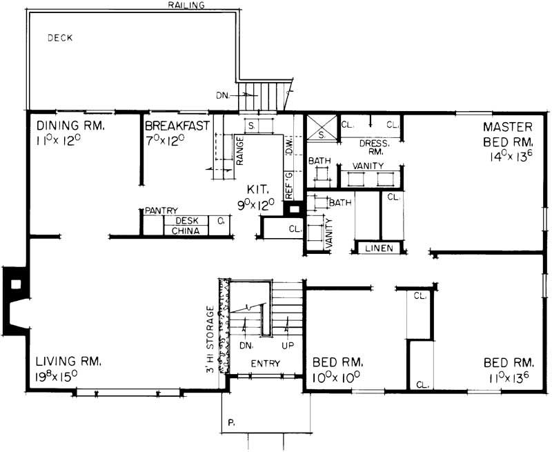 Floor Plan First Story of Contemporary Plan #137-1728