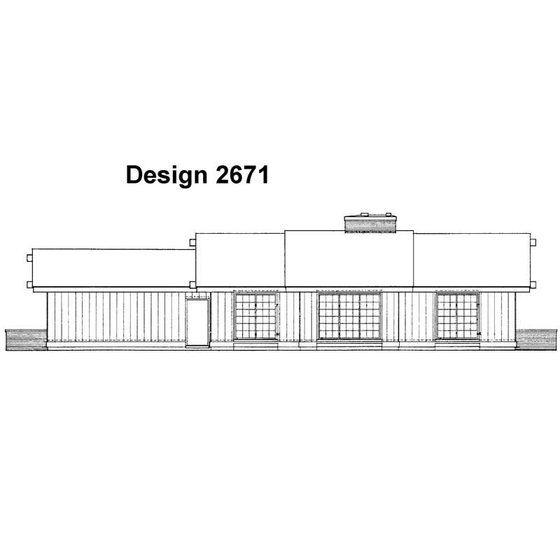 Home Plan Rear Elevation of this 3-Bedroom,1589 Sq Ft Plan -137-1732