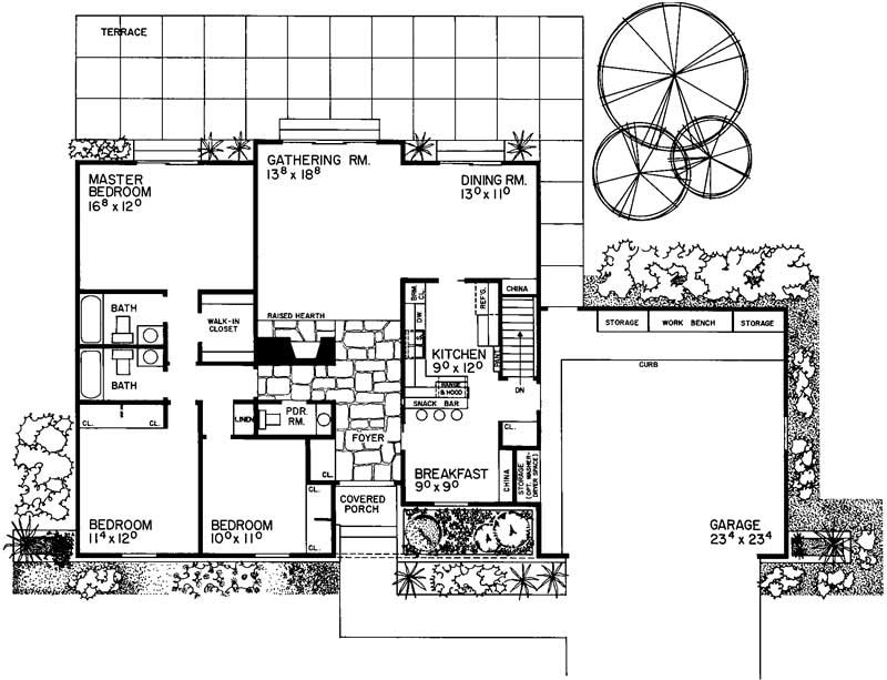 Floor Plan First Story of Plan #137-1732