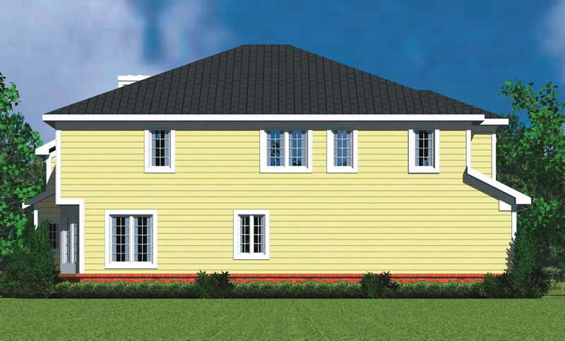 Home Plan Left Elevation of this 4-Bedroom,3059 Sq Ft Plan -137-1734