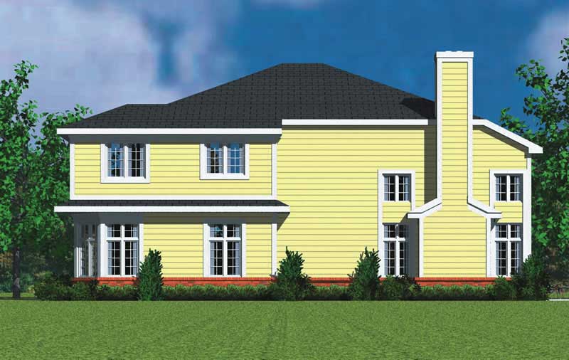 Home Plan Right Elevation of this 4-Bedroom,3059 Sq Ft Plan -137-1734