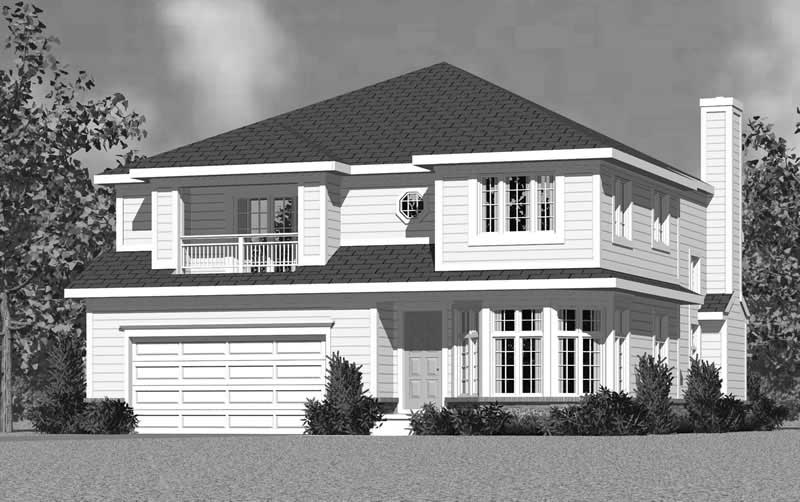 Home Plan Front Elevation of this 4-Bedroom,3059 Sq Ft Plan -137-1734