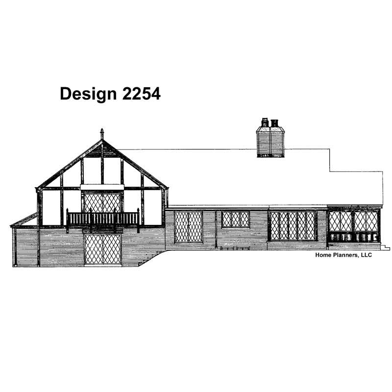 Home Plan Rear Elevation of this 4-Bedroom,2564 Sq Ft Plan -137-1735