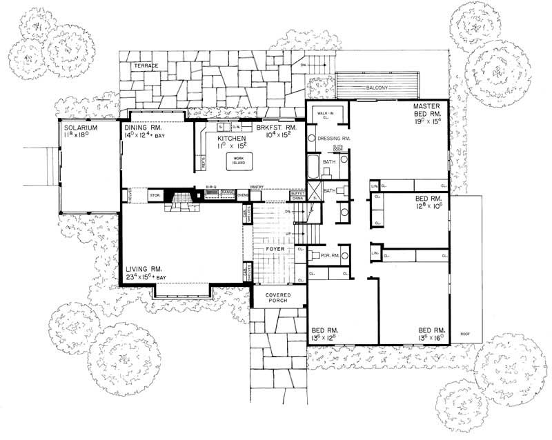 Floor Plan First Story of European Plan #137-1735
