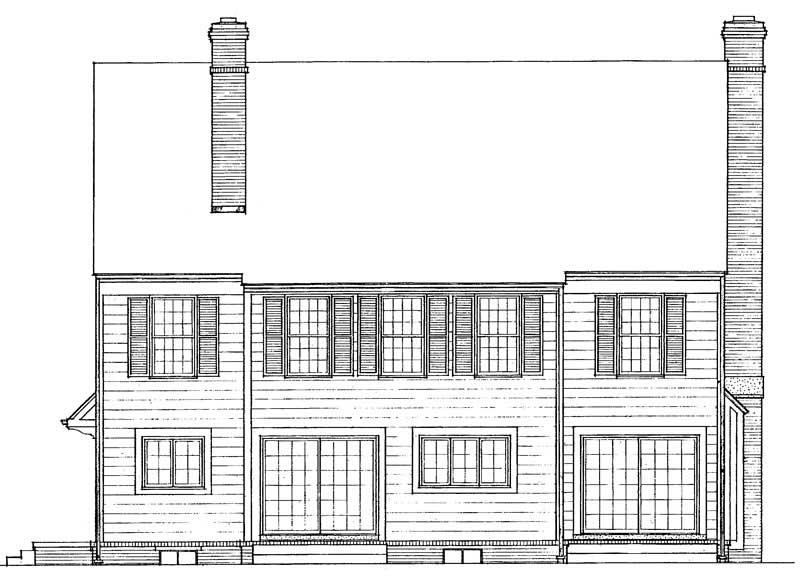 Home Plan Rear Elevation of this 4-Bedroom,2570 Sq Ft Plan -137-1736