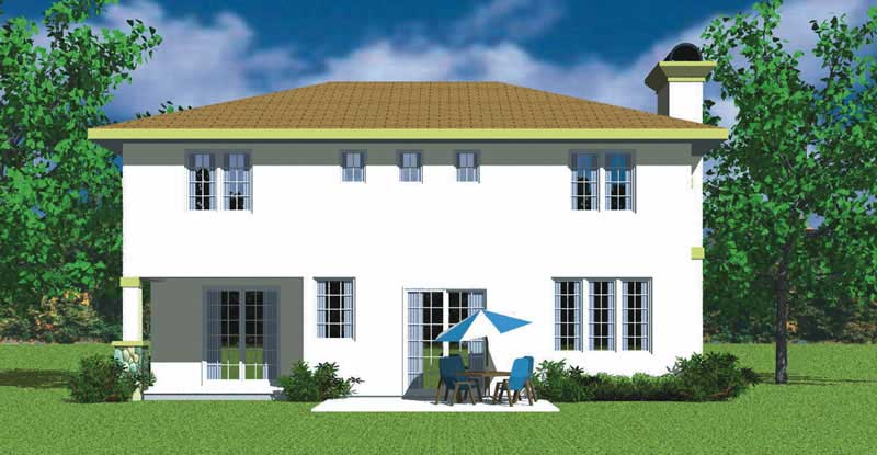 Home Plan Rear Elevation of this 3-Bedroom,2301 Sq Ft Plan -137-1738