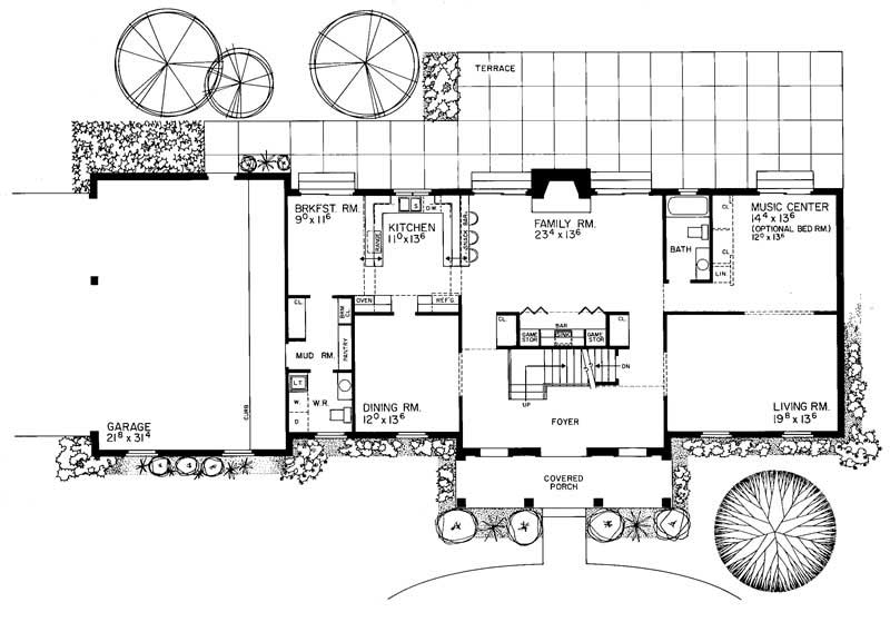 Floor Plan First Story of Historic Plan #137-1740