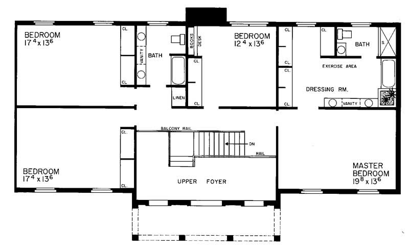 Floor Plan Second Story of Historic Plan #137-1740