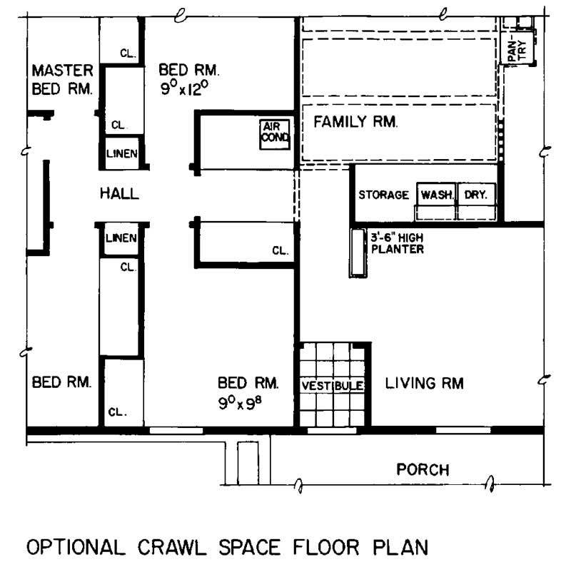 Floor Plan First Story of Ranch Plan #137-1742