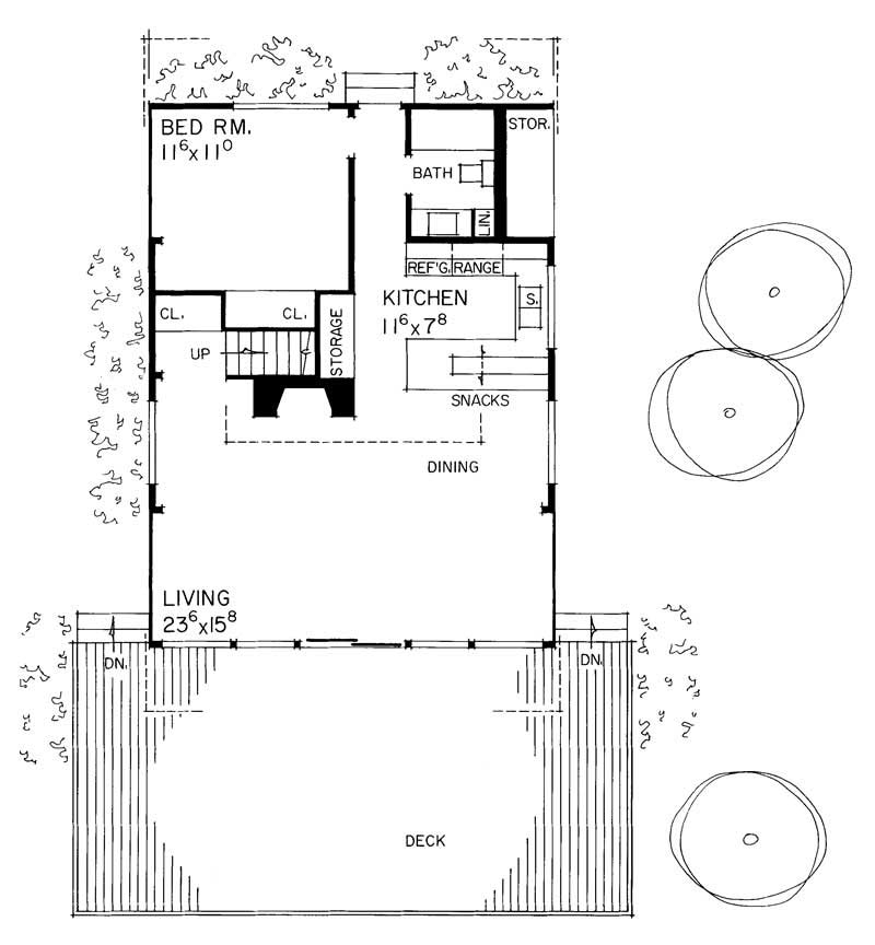 Floor Plan First Story of A Frame Plan #137-1743