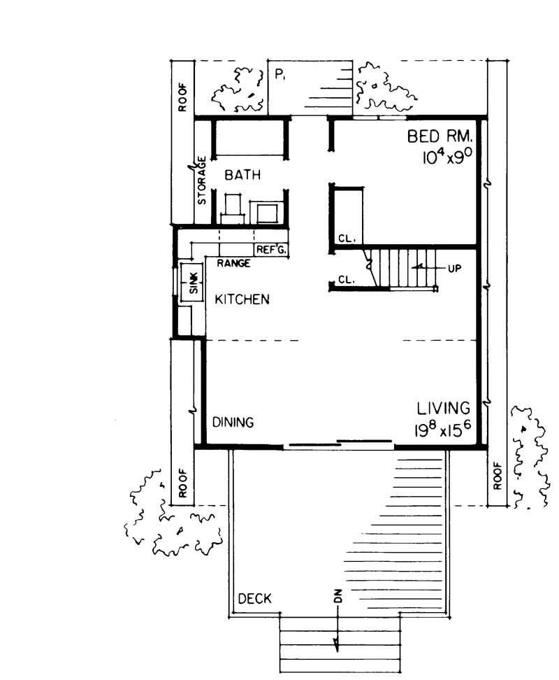 Floor Plan First Story of A Frame Plan #137-1744