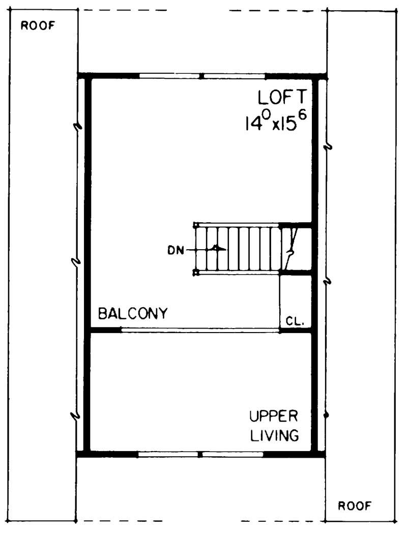 Floor Plan Second Story of A Frame Plan #137-1744