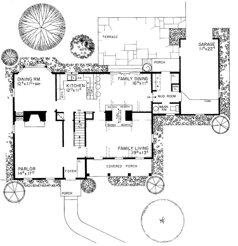 Floor Plan First Story of Country Plan #137-1745