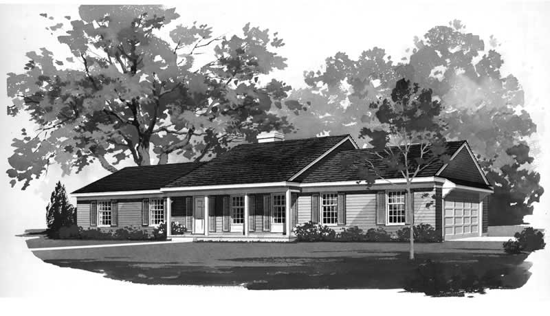 Home Plan Front Elevation of this 3-Bedroom,1536 Sq Ft Plan -137-1746