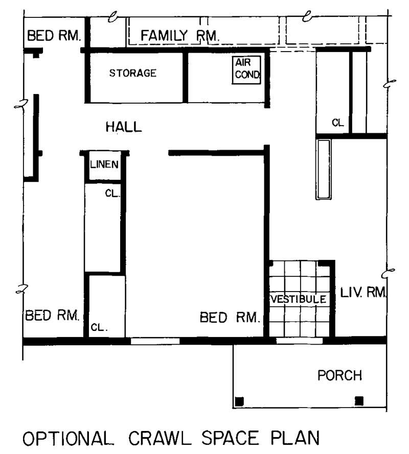 Floor Plan First Story of Ranch Plan #137-1746
