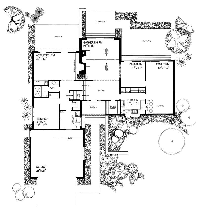 Floor Plan First Story of European Plan #137-1753