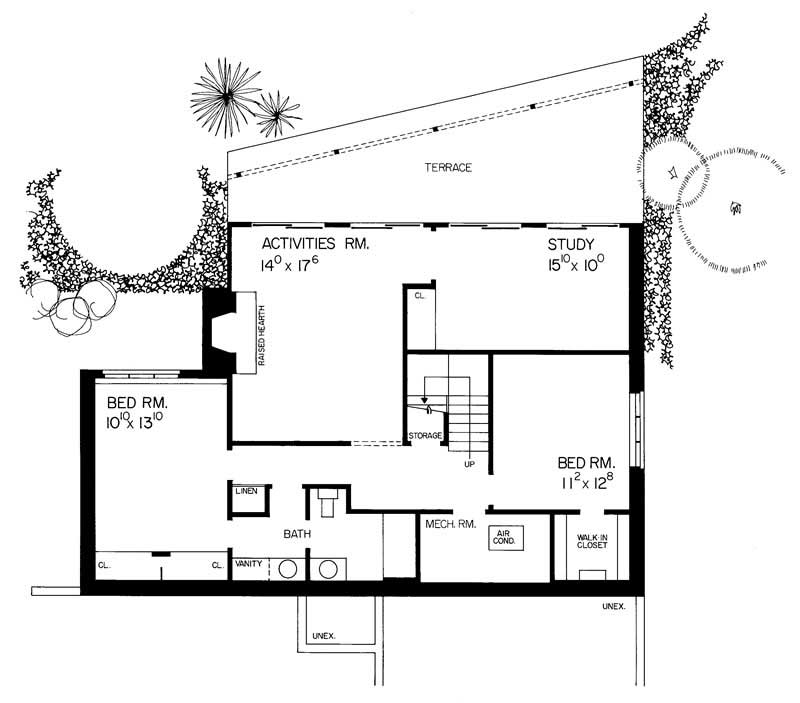 Floor Plan Basement of Contemporary Plan #137-1754