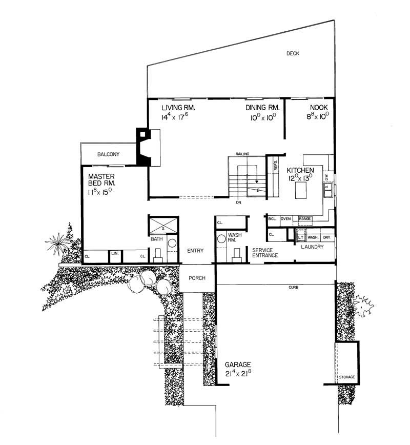 Floor Plan First Story of Contemporary Plan #137-1754