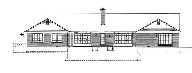 Home Plan Rear Elevation of this 5-Bedroom,3436 Sq Ft Plan -137-1756