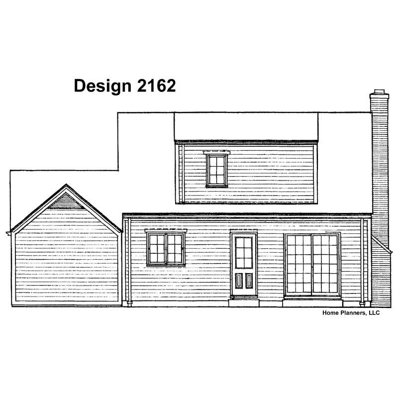 Home Plan Rear Elevation of this 3-Bedroom,1245 Sq Ft Plan -137-1758