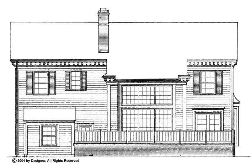 Home Plan Rear Elevation of this 4-Bedroom,2460 Sq Ft Plan -137-1765