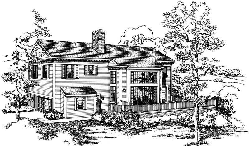 Home Plan Rear Elevation of this 4-Bedroom,2460 Sq Ft Plan -137-1765