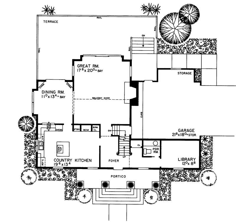 Floor Plan First Story of European Plan #137-1765