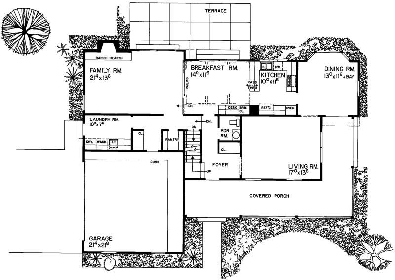 Floor Plan First Story of Country Plan #137-1768