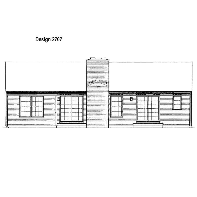 Home Plan Rear Elevation of this 3-Bedroom,1267 Sq Ft Plan -137-1769