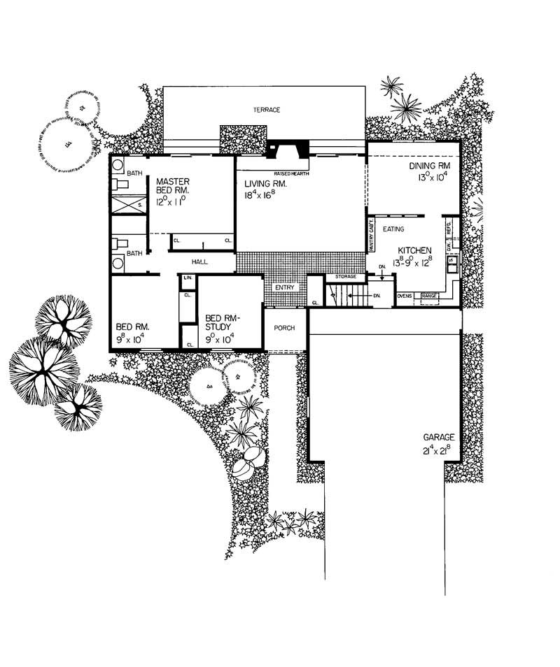 Floor Plan First Story of Country Plan #137-1769