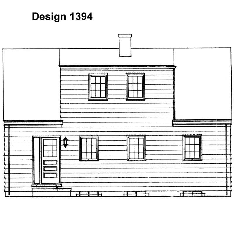 Home Plan Rear Elevation of this 4-Bedroom,1344 Sq Ft Plan -137-1770