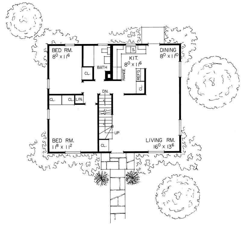 Floor Plan First Story of Country Plan #137-1770