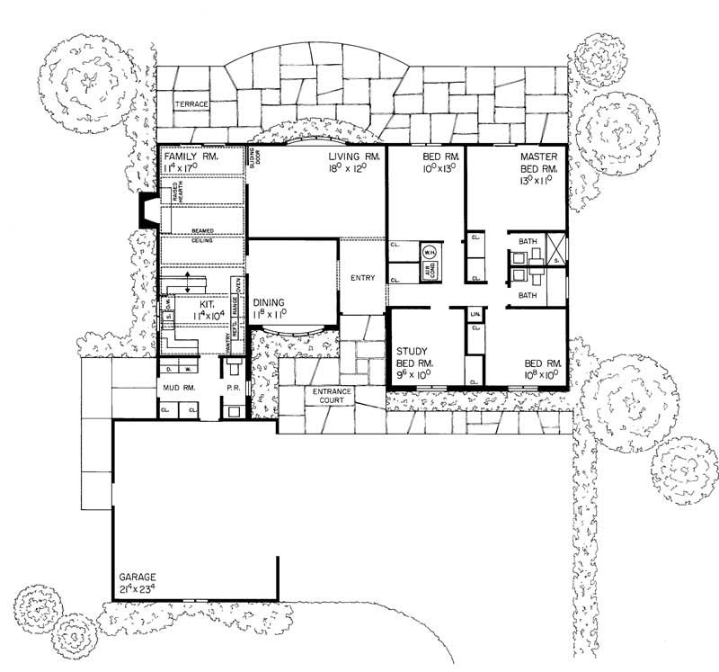 Floor Plan First Story of European Plan #137-1772