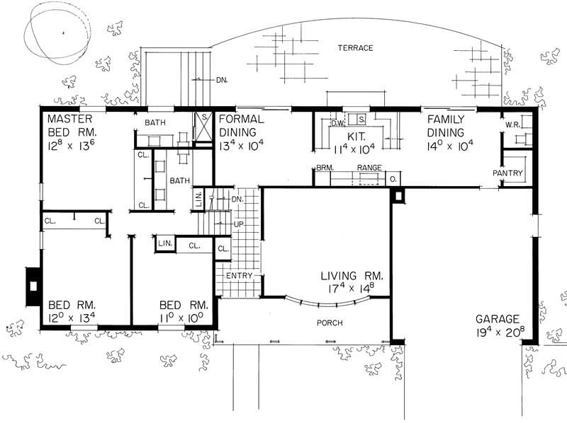 Floor Plan First Story of Country Plan #137-1773