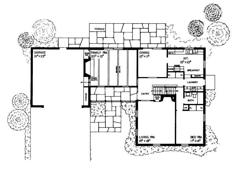 Floor Plan First Story of Country Plan #137-1775