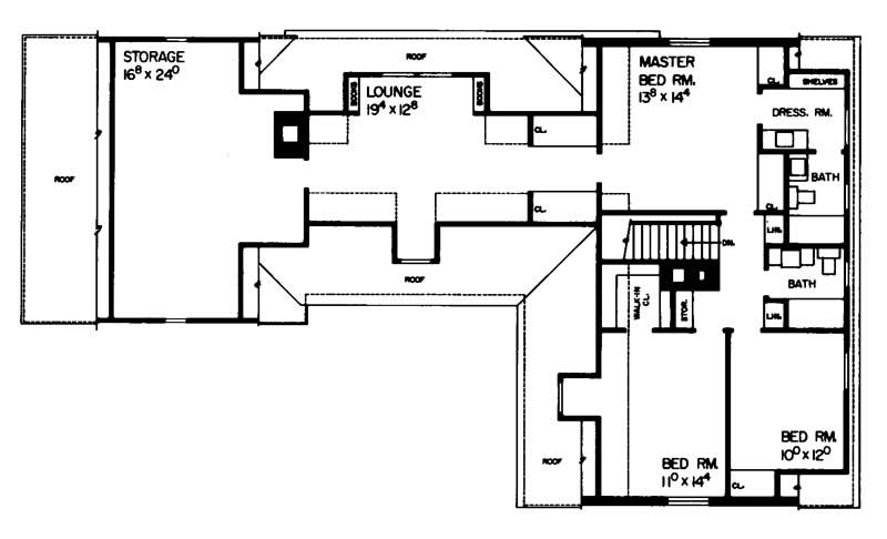 Floor Plan Second Story of Country Plan #137-1775