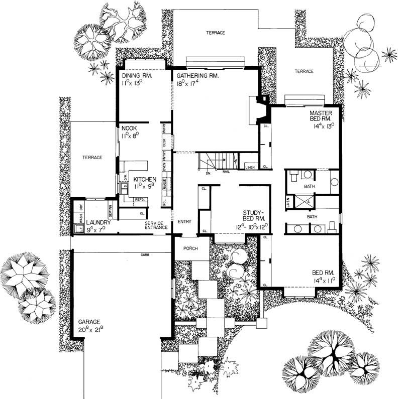 Floor Plan First Story of Country Plan #137-1777