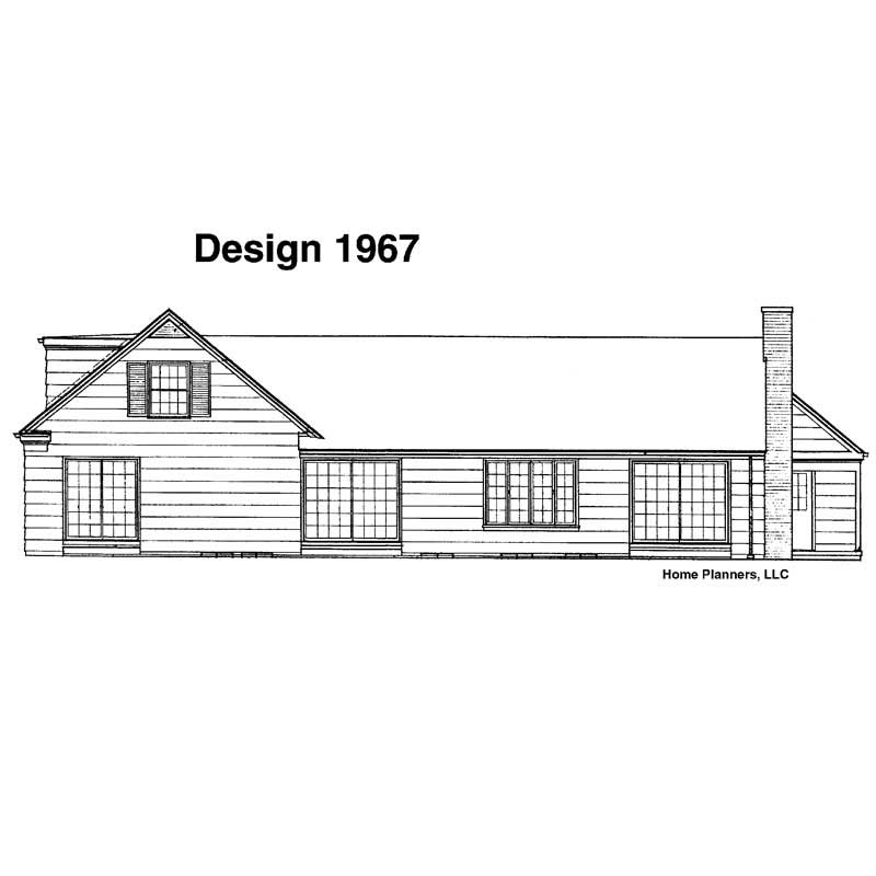 Home Plan Rear Elevation of this 5-Bedroom,2300 Sq Ft Plan -137-1778