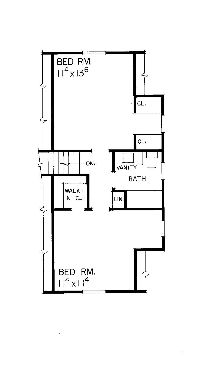 Floor Plan Second Story of Country Plan #137-1778
