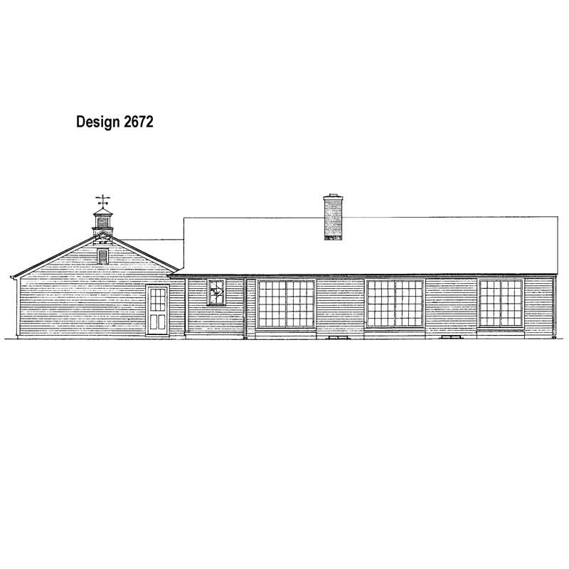 Home Plan Rear Elevation of this 3-Bedroom,1717 Sq Ft Plan -137-1780