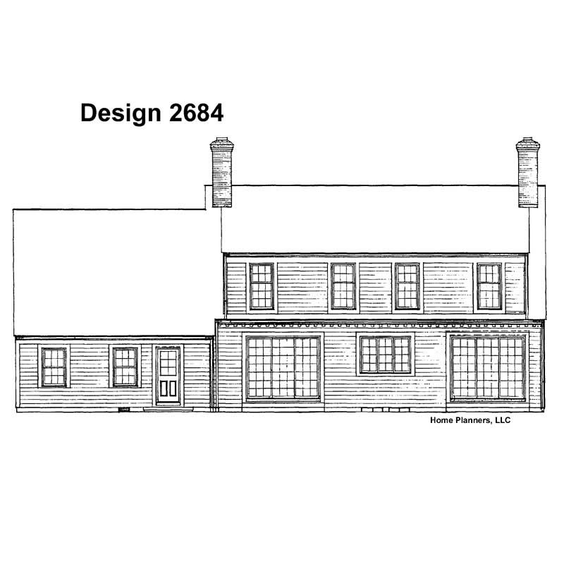 Home Plan Rear Elevation of this 3-Bedroom,2745 Sq Ft Plan -137-1781