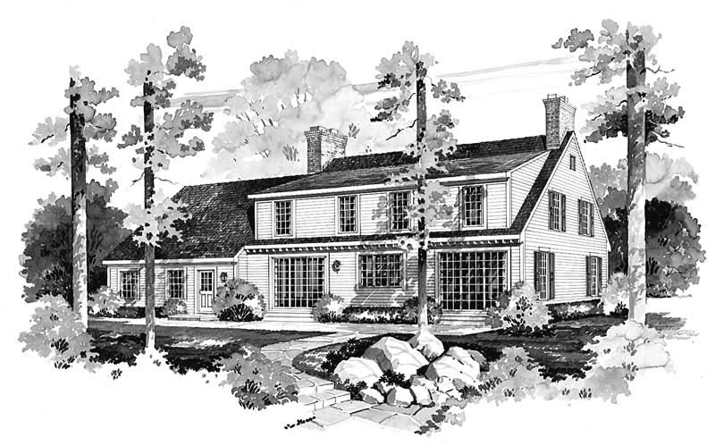 Home Plan Rear Elevation of this 3-Bedroom,2745 Sq Ft Plan -137-1781